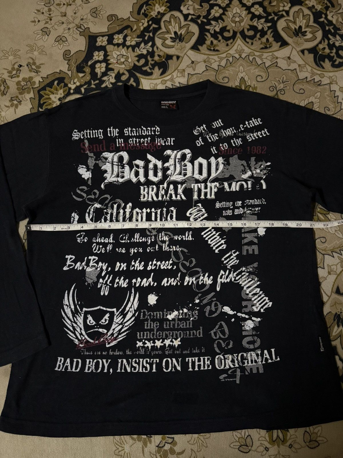 Vintage BAD BOY Poem Design Style T-Shirt Size US L / EU 52-54 / 3 - 10 Thumbnail