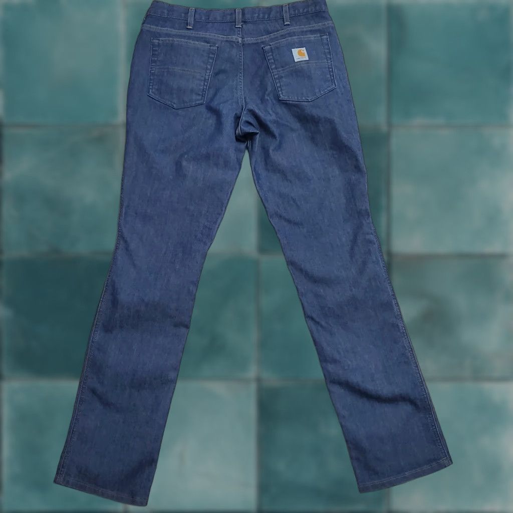 Carhartt Carhartt Jeans Womens 10 Tall Denim Blue Relaxed Straight Leg Mid Rise Workwear Jeans Size 32" / US 10 / IT 46 - 1 Thumbnail