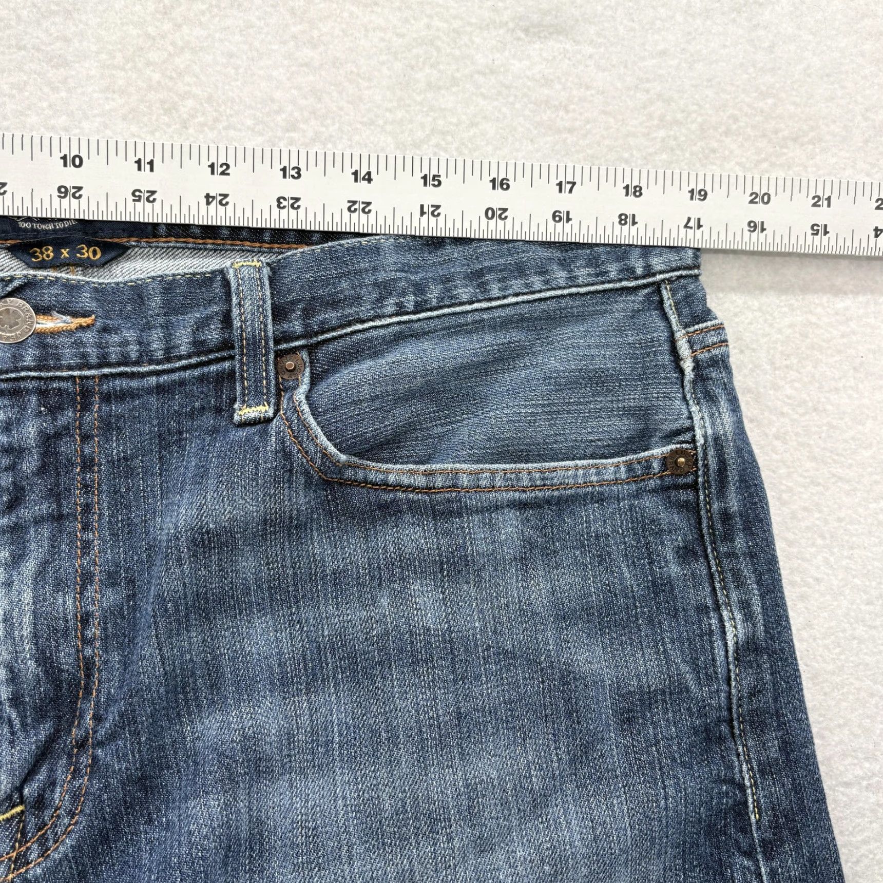 Lucky Brand Lucky Brand Jeans Mens 38x30 Blue Classic Straight Denim Stretch Medium Wash Jeans Size US 38 / EU 54 - 6 Thumbnail
