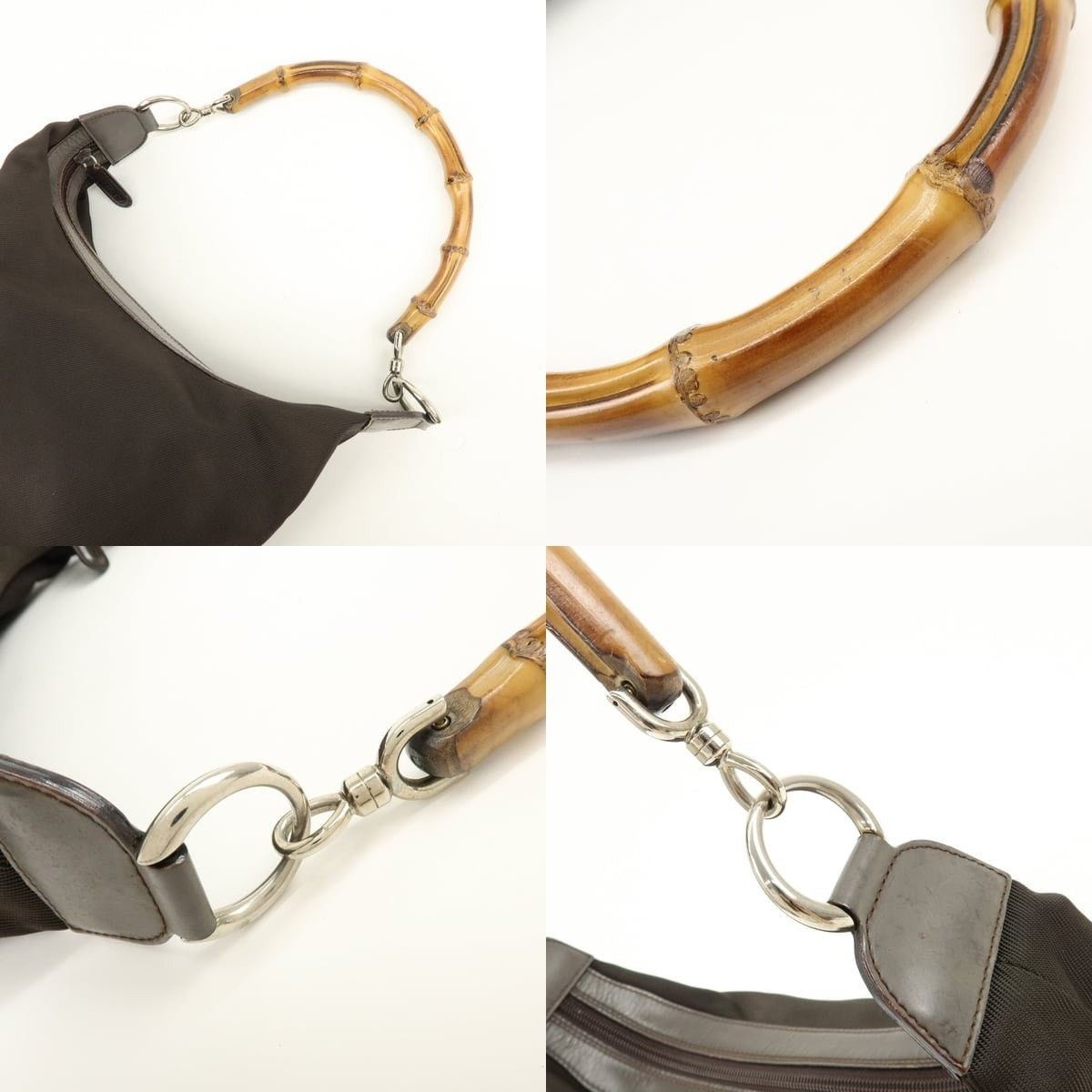 Gucci Gucci Bamboo Nylon Shoulder Bag Brown Size ONE SIZE - 4 Thumbnail