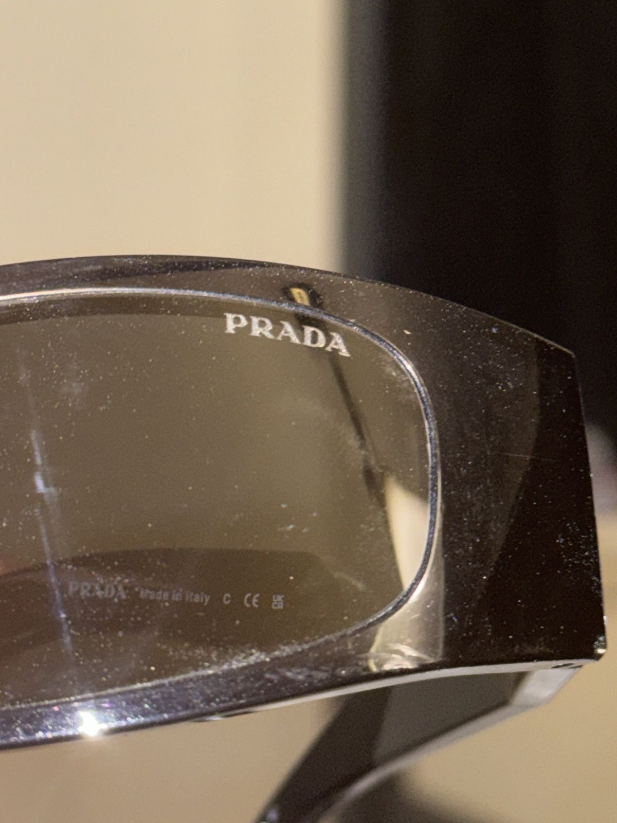 Designer Prada Symbole Sunglasses - Black Size ONE SIZE - 9 Thumbnail