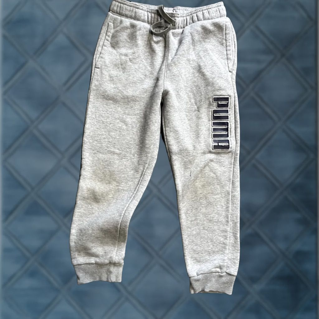 Puma PUMA Unisex Jogger Pants Size S Gray Fleece Cotton Drawstring Pockets Size US 29 - 1 Thumbnail