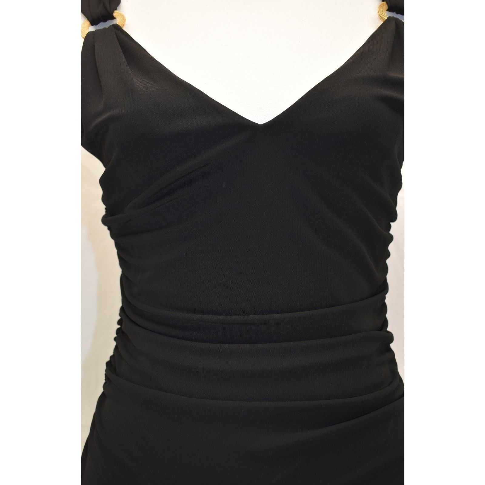 Versace VERSACE A55371 BLACK SILK GOLD RING DRESS BLOUSE TOP 44 IT Size XL / US 12-14 / IT 48-50 - 4 Thumbnail