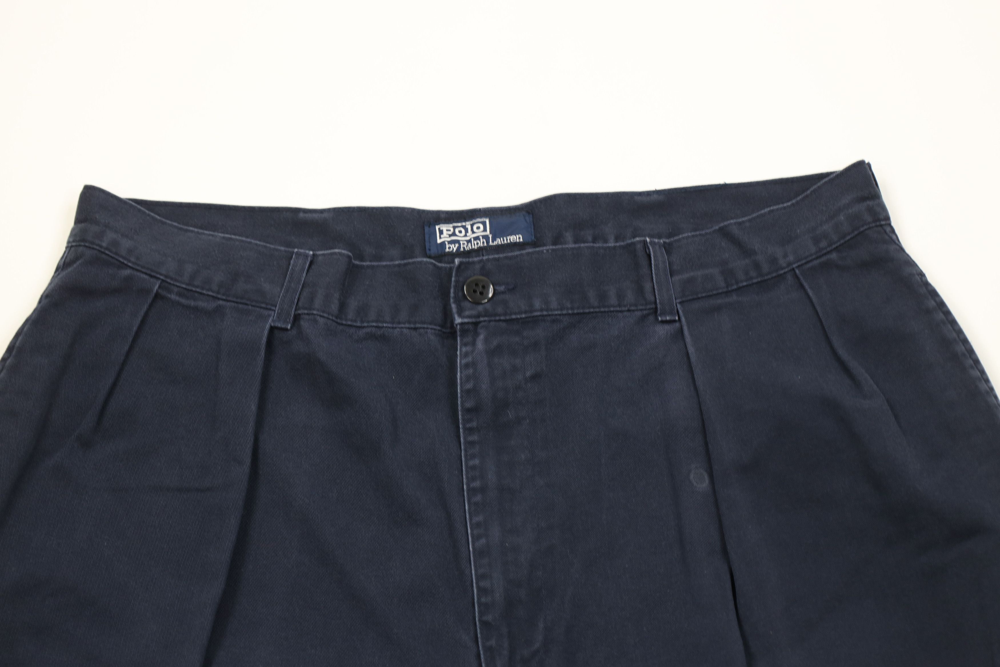 Vintage 80s 90s Ralph Lauren Chino Pants Navy Blue Cotton