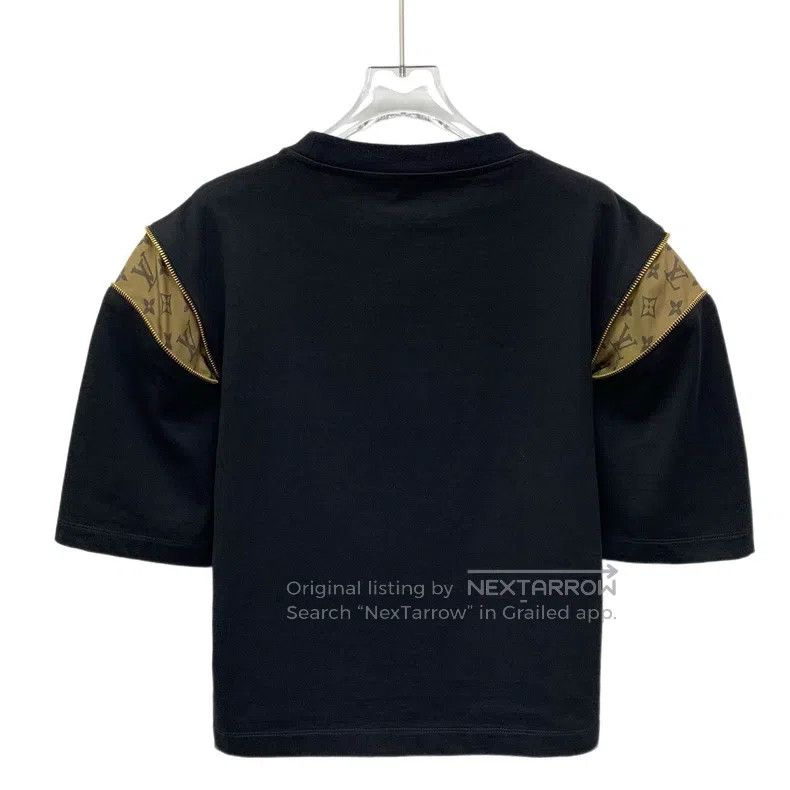 Louis Vuitton Louis Vuitton 23 Black Zip Patchwork Cotton Crew Neck Shor Size M / US 6-8 / IT 42-44 - 2 Thumbnail