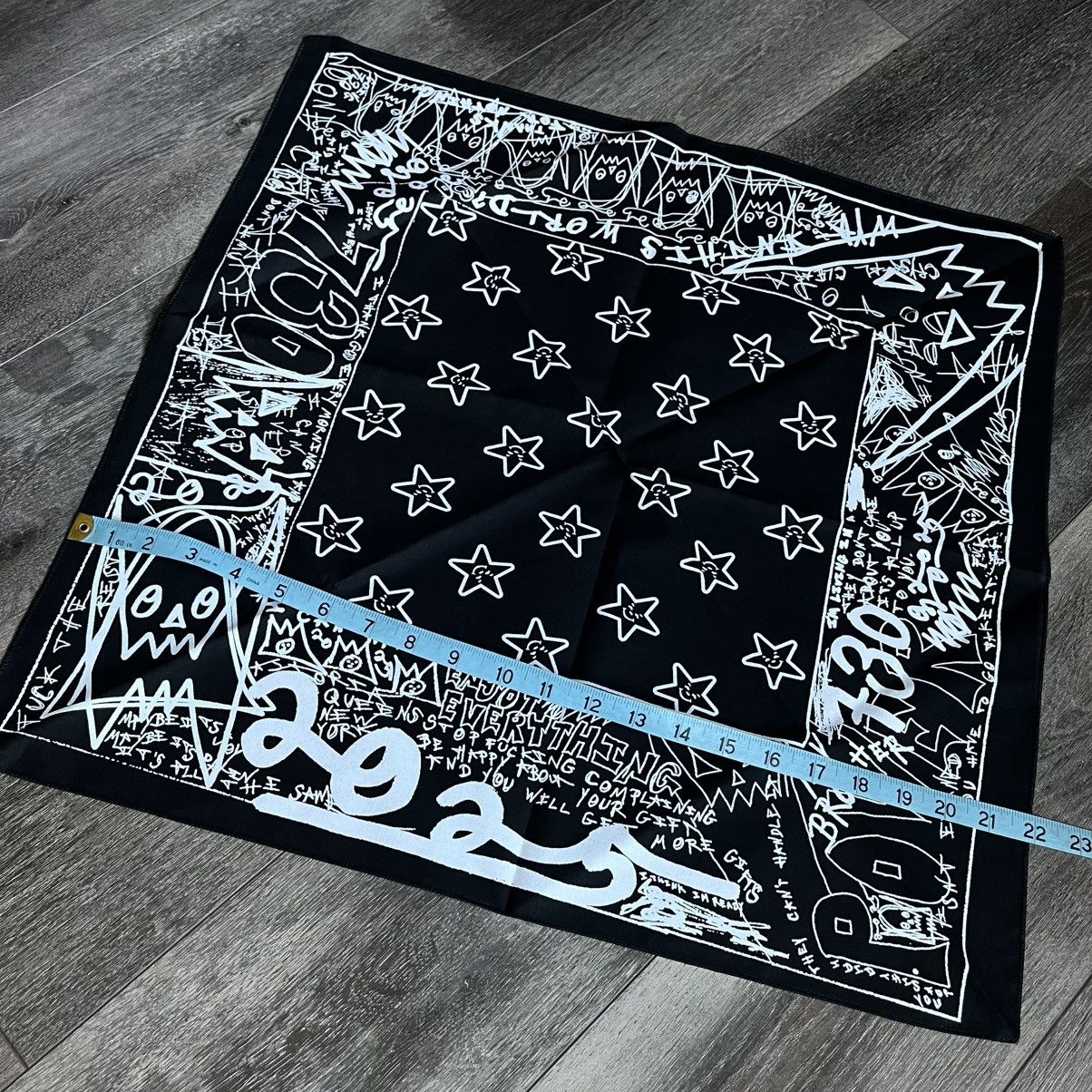 Asspizza New Asspizza 730 Exclusive Bandana Black White Stars Size ONE SIZE - 2 Thumbnail
