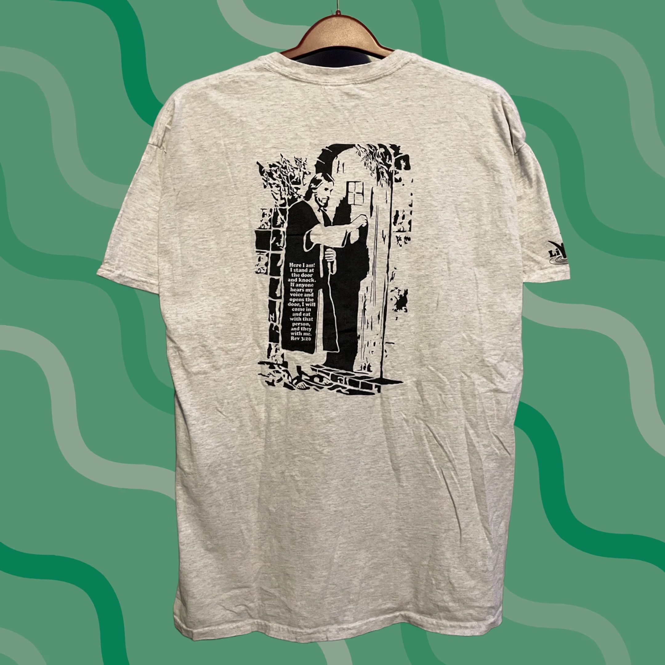 Vintage VINTAGE Religion Shirt Mens XL Gray Jesus Knock Revelations Size God A279 Size US XL / EU 56 / 4 - 1 Thumbnail
