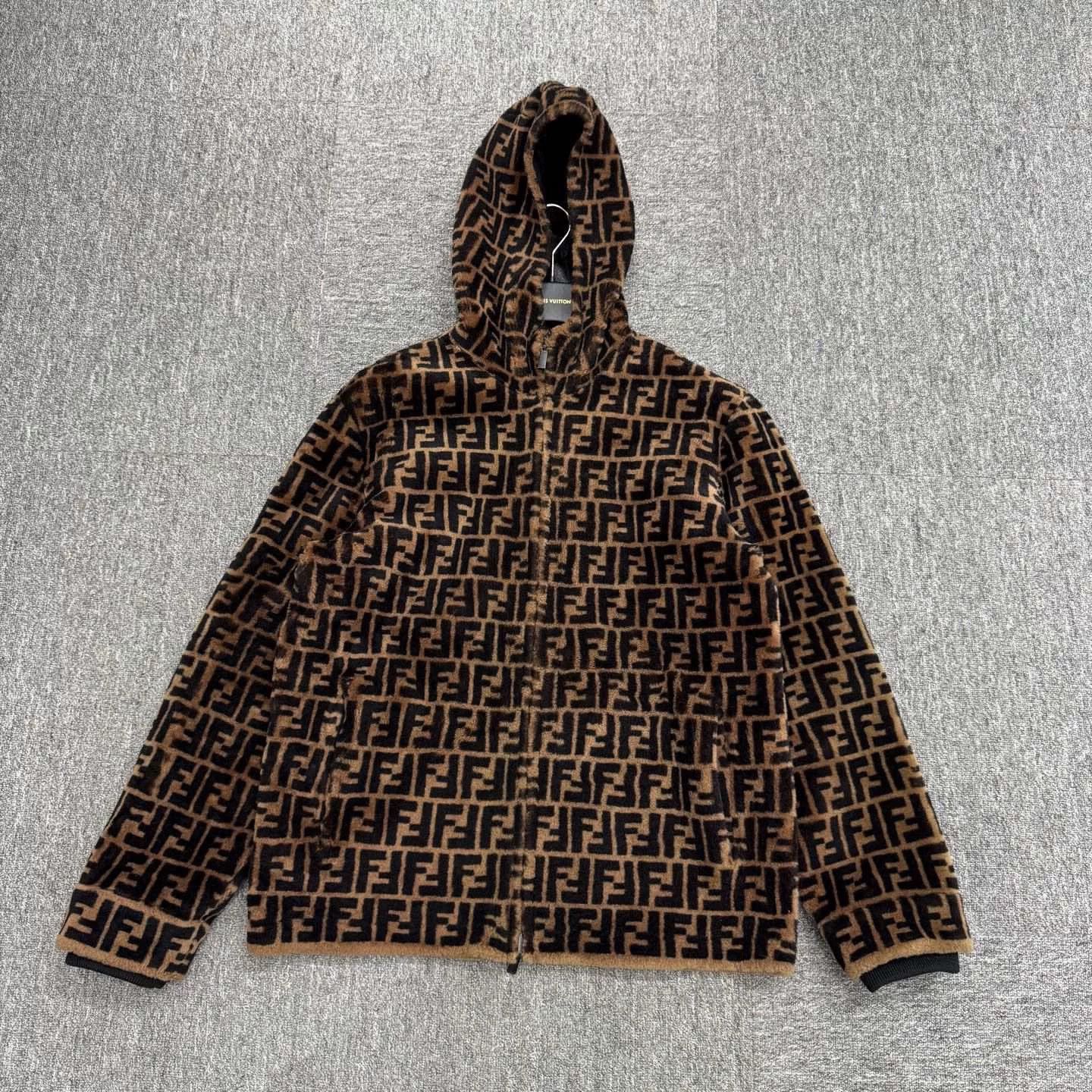 Fendi Double Sided Leather Jacket with Hood