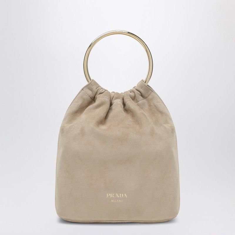 Prada Prada Mini Bucket Bag In Desert Suede Size ONE SIZE - 1 Thumbnail
