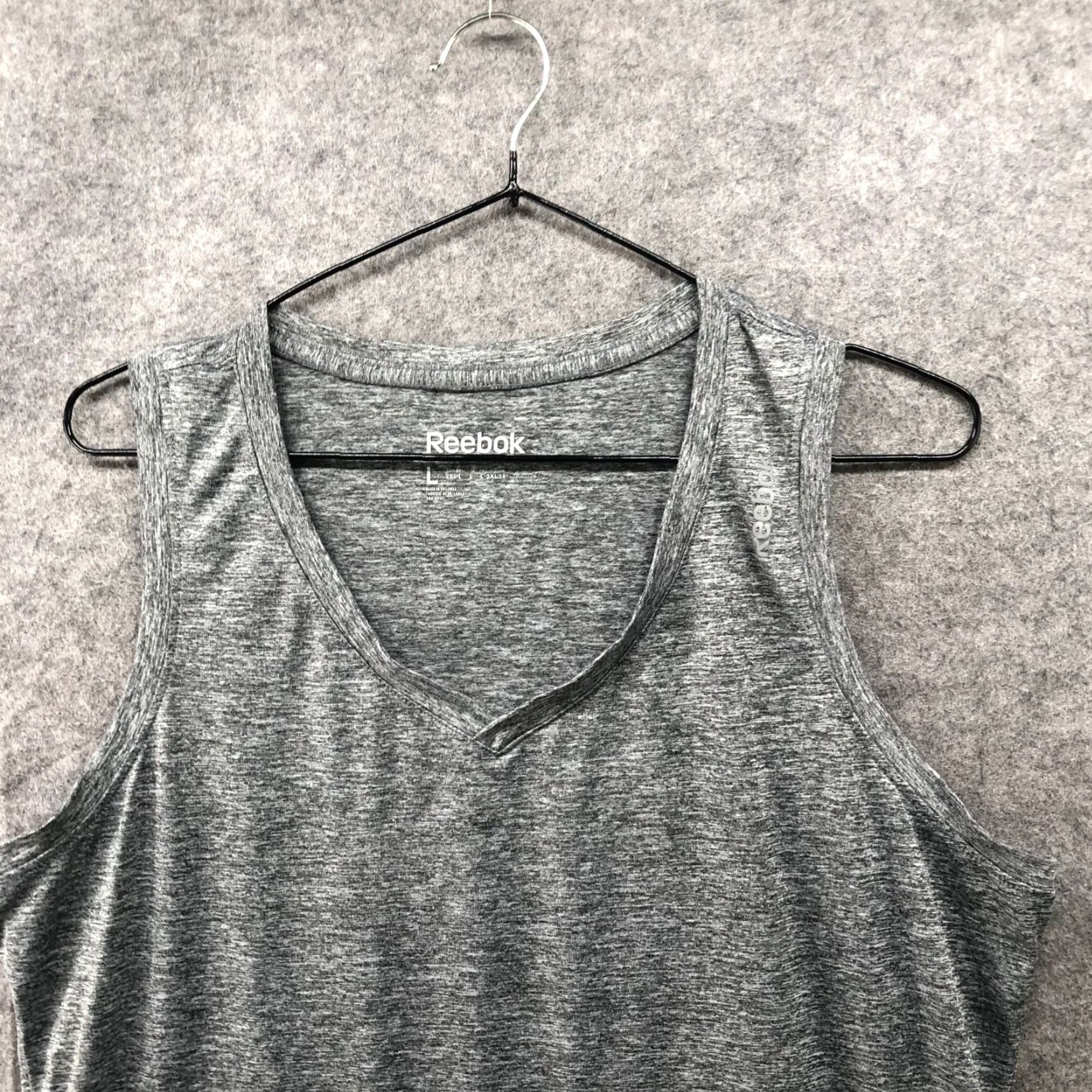 Reebok Reebok Active Tank Top Womens L Gray Heather V-Neck Athletic Gym Yoga Workout Size L / US 10 / IT 46 - 3 Thumbnail