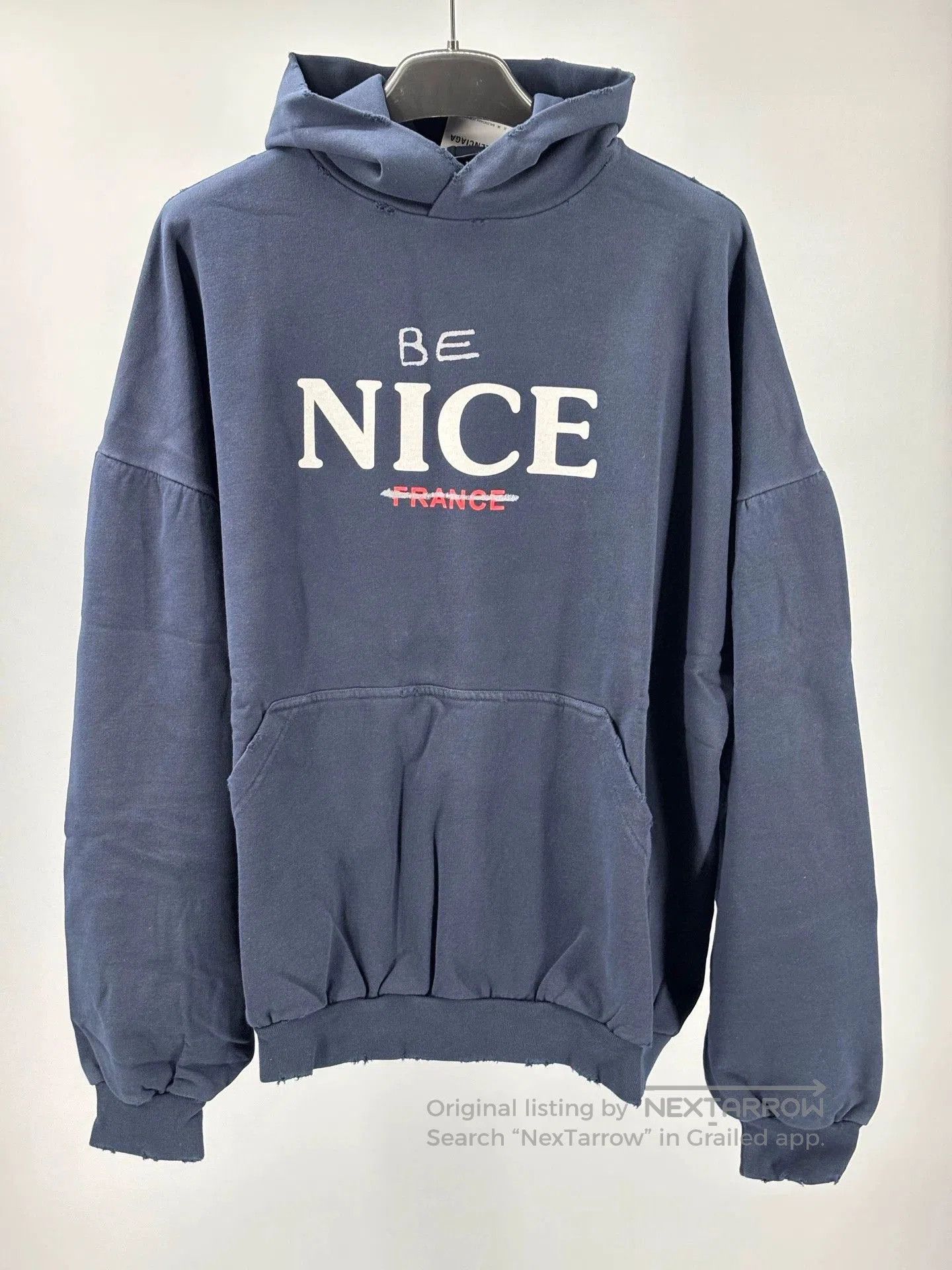 balenciaga blue hooded sweatshirt for men and women.