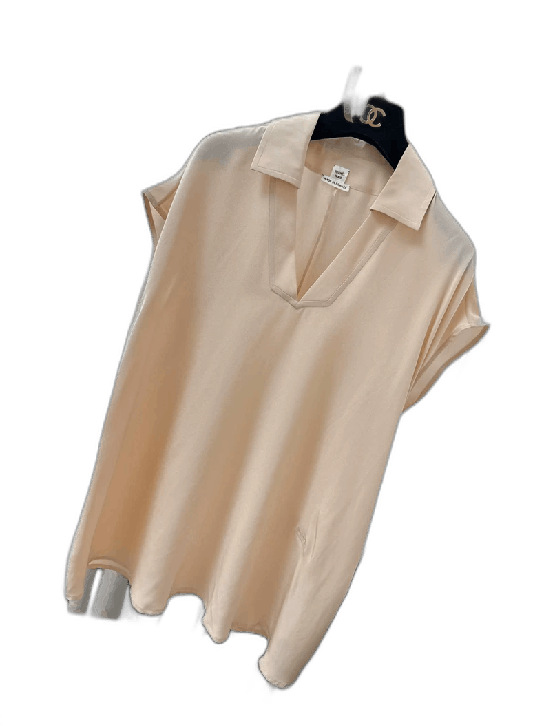 Hermes Hermes Silk Short Sleeve Dress in Nude Size XS / US 0-2 / IT 36-38 - 1 Thumbnail