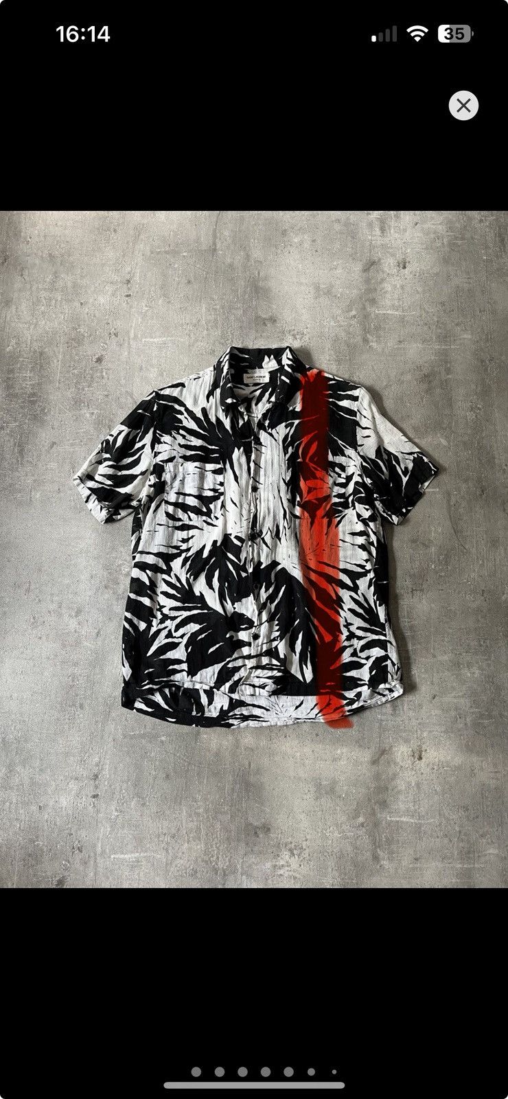 Saint Laurent Paris Saint Laurent hawaiian coconut tree short sleeve S/S 16 Size US M / EU 48-50 / 2 - 14 Thumbnail