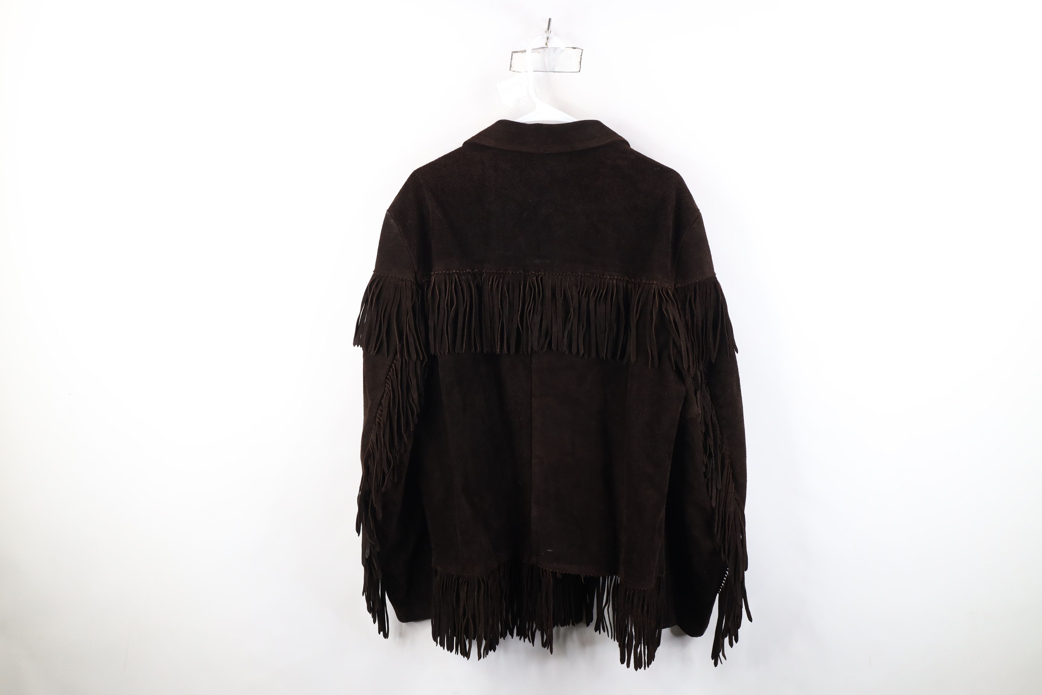 Vintage Vintage 70s Skaggerac Hippie Fringed Suede Leather Jacket Size US XL / EU 56 / 4 - 14 Thumbnail
