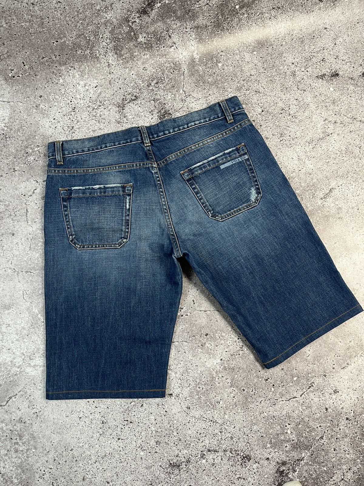 Prada Vintage🔥Prada Distressed Denim Shorts Size US 34 / EU 50 - 8 Thumbnail