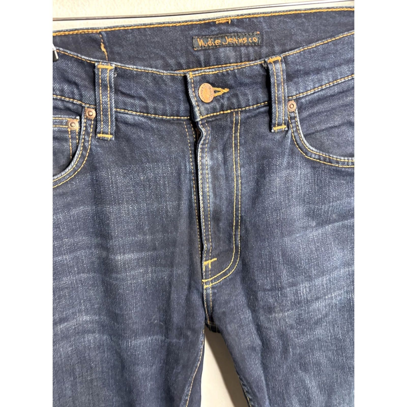 Nudie Jeans Nudie Jeans Co Jeans Mens 32x34 Denim Slim Fit Tapered Leg Dark Wash Faded Jeans Size US 32 / EU 48 - 5 Thumbnail