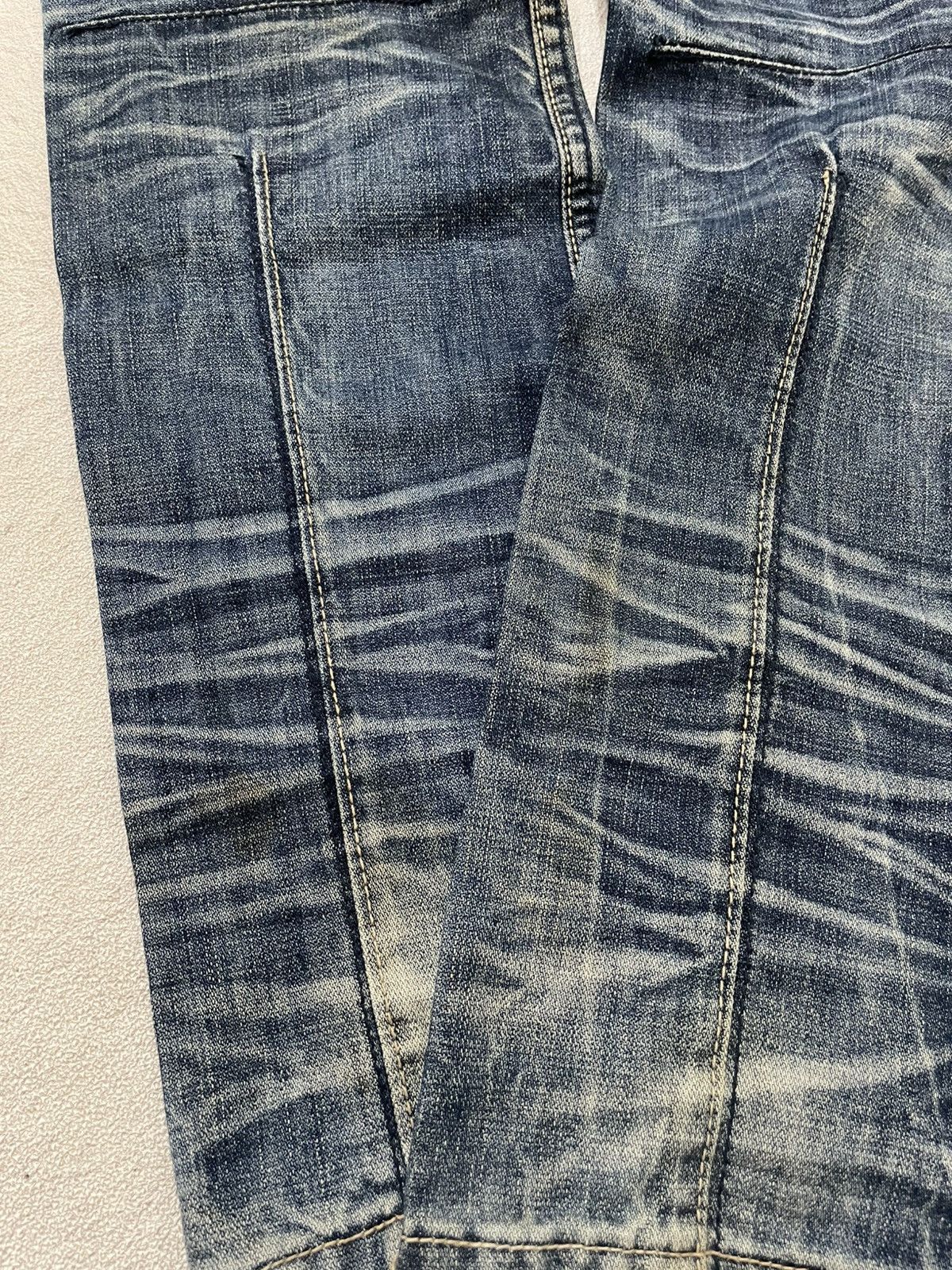Japanese Brand 2000s Number Nine Denim Embroidered Heavy Fading Jeans Y2K Size US 27 - 11 Thumbnail