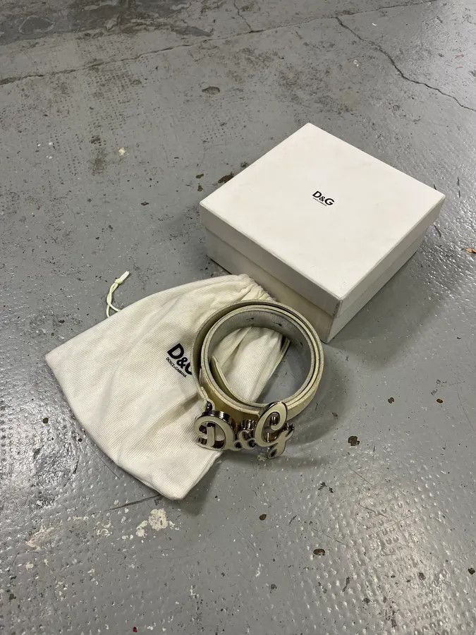 Dolce & Gabbana 2000s Dolce & Gabbana White Leather Belt Size ONE SIZE - 4 Thumbnail