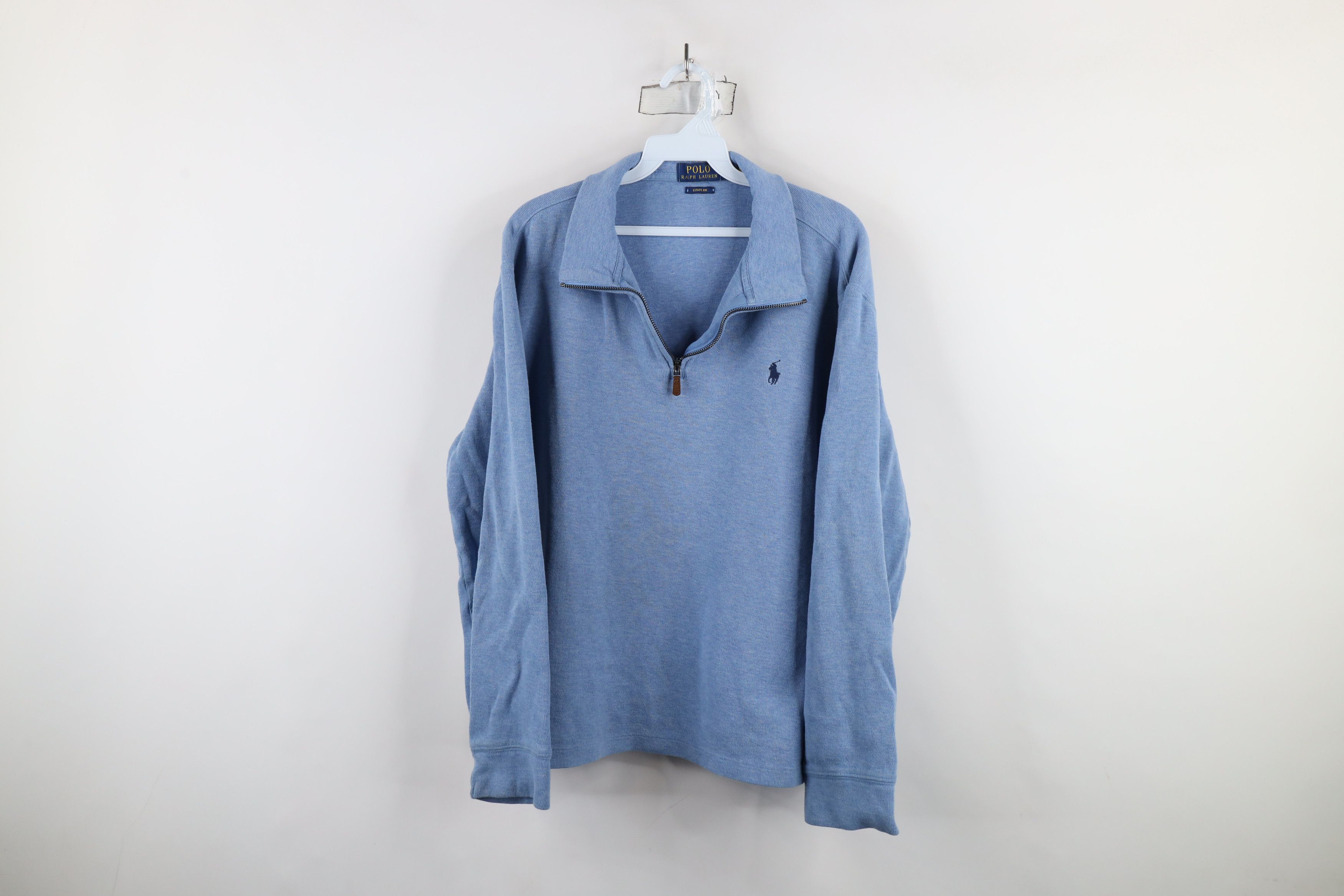 Ralph Lauren × Vintage Vintage Ralph Lauren Rib Cotton Ribbed Knit Half Zip Sweater Size US L / EU 52-54 / 3 - 1 Thumbnail
