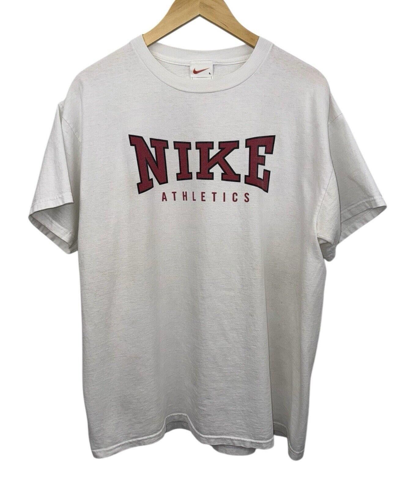 Nike Vintge Nike 90s Spellout Athletics White Red Shirt Sz L RARE Size US L / EU 52-54 / 3 - 1 Thumbnail