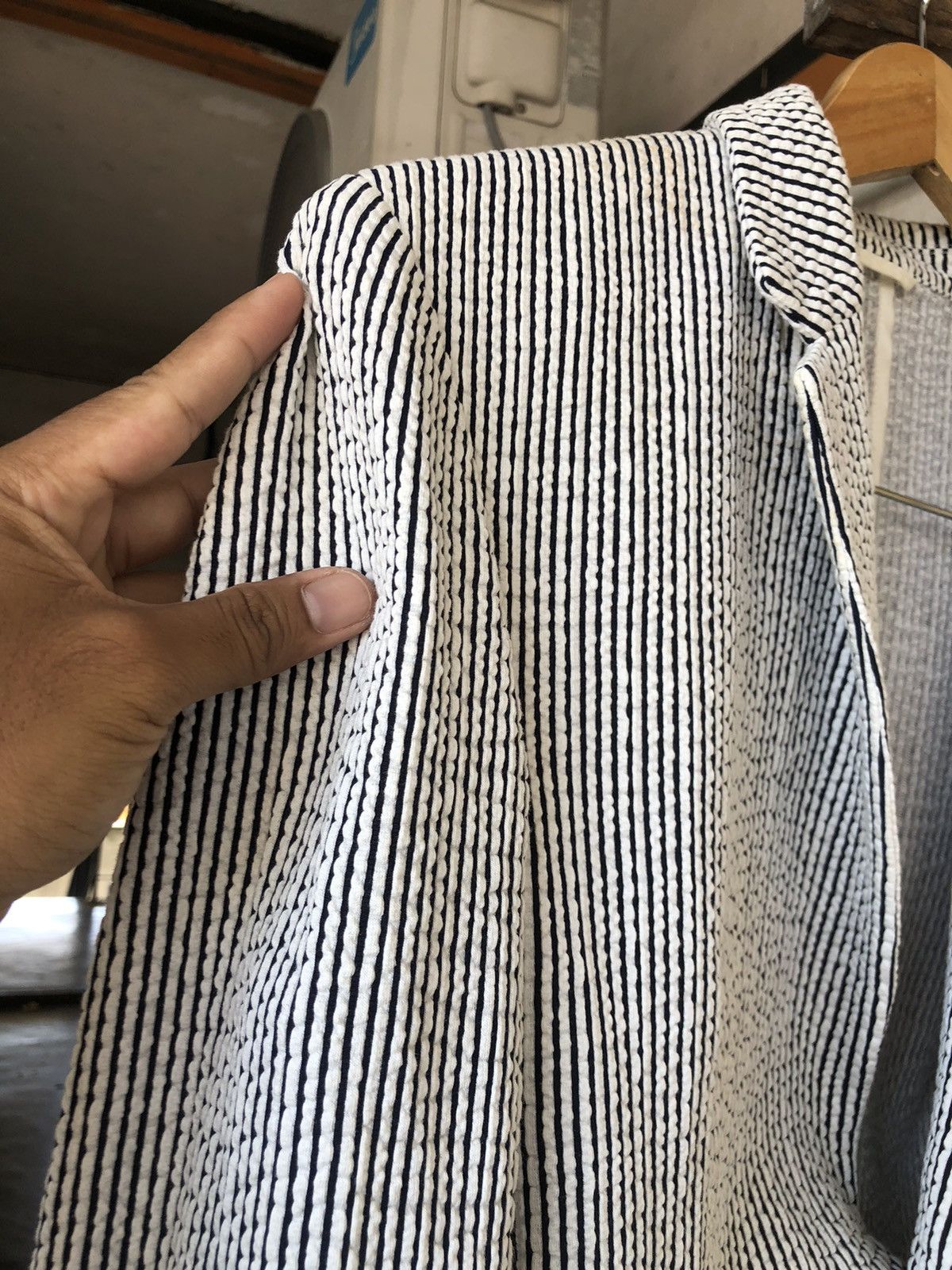 Issey Miyake Tete Homme by Issey Miyake Pleated Strip Blazer Size M / US 6-8 / IT 42-44 - 5 Thumbnail