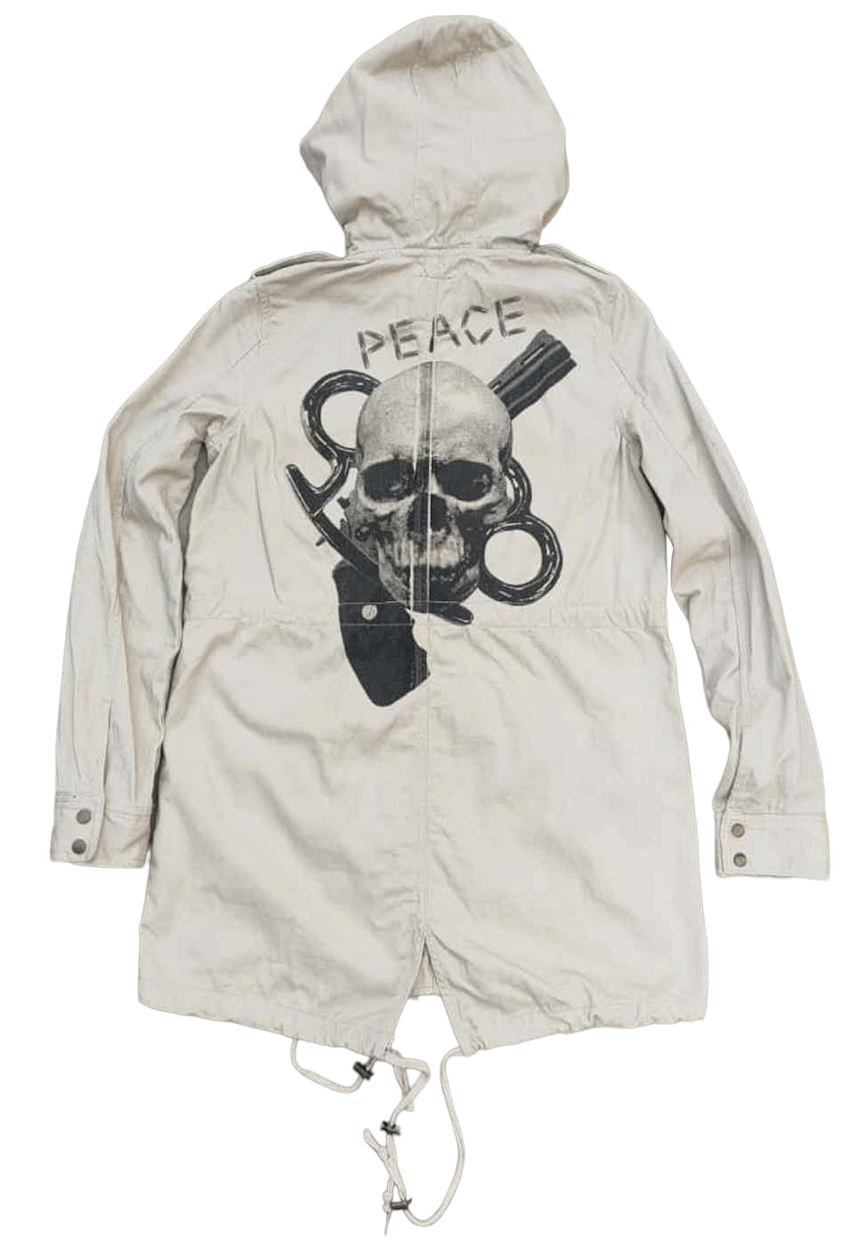image of Beauty Beast x Skulls Glad News Printed Parka Punk Skull in Khaki, Women's (Size XS)