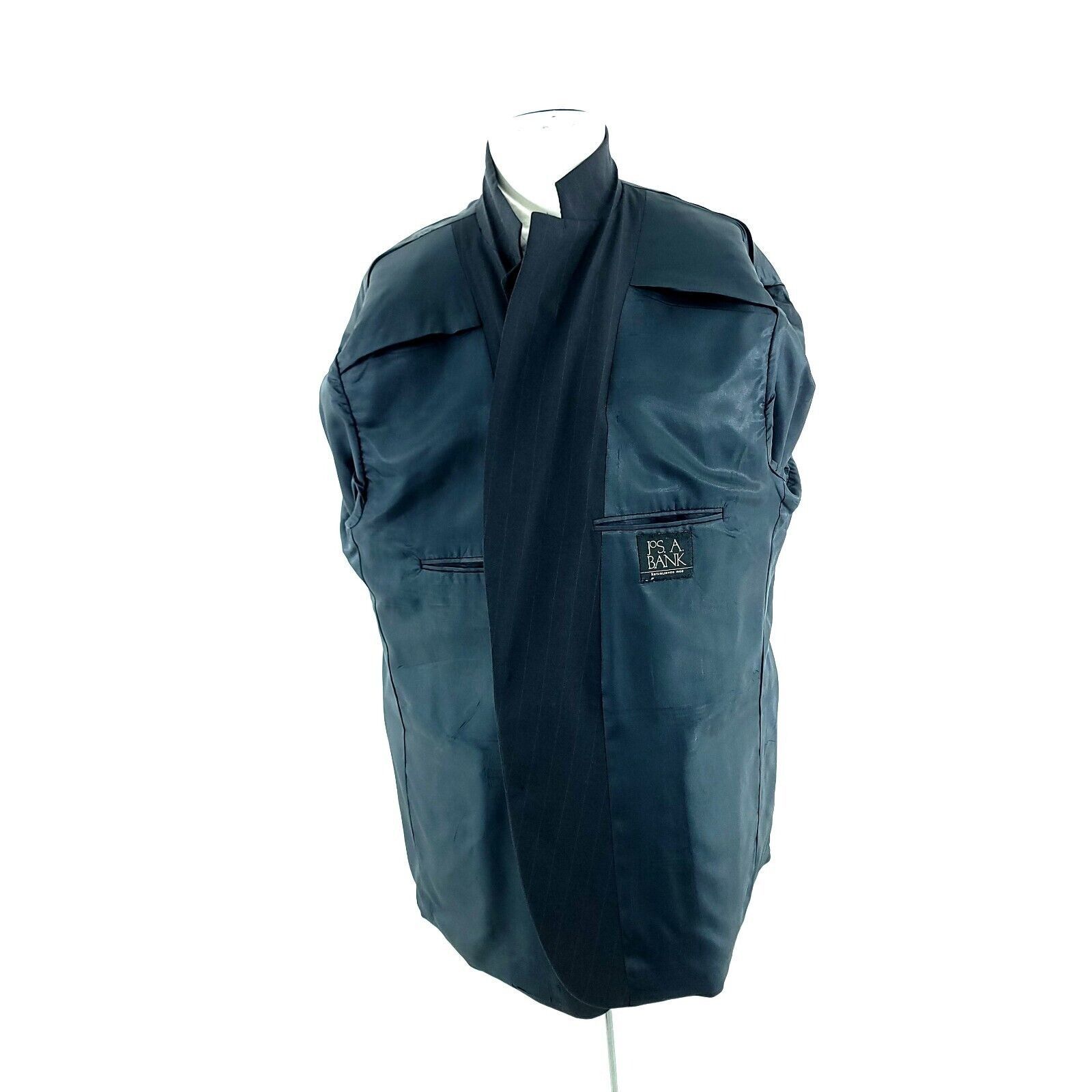 Jos. A. Bank Jos A Bank Wool 2 Button 2 Piece Suit 50L Blue Striped 46/26 Size 50L - 10 Thumbnail