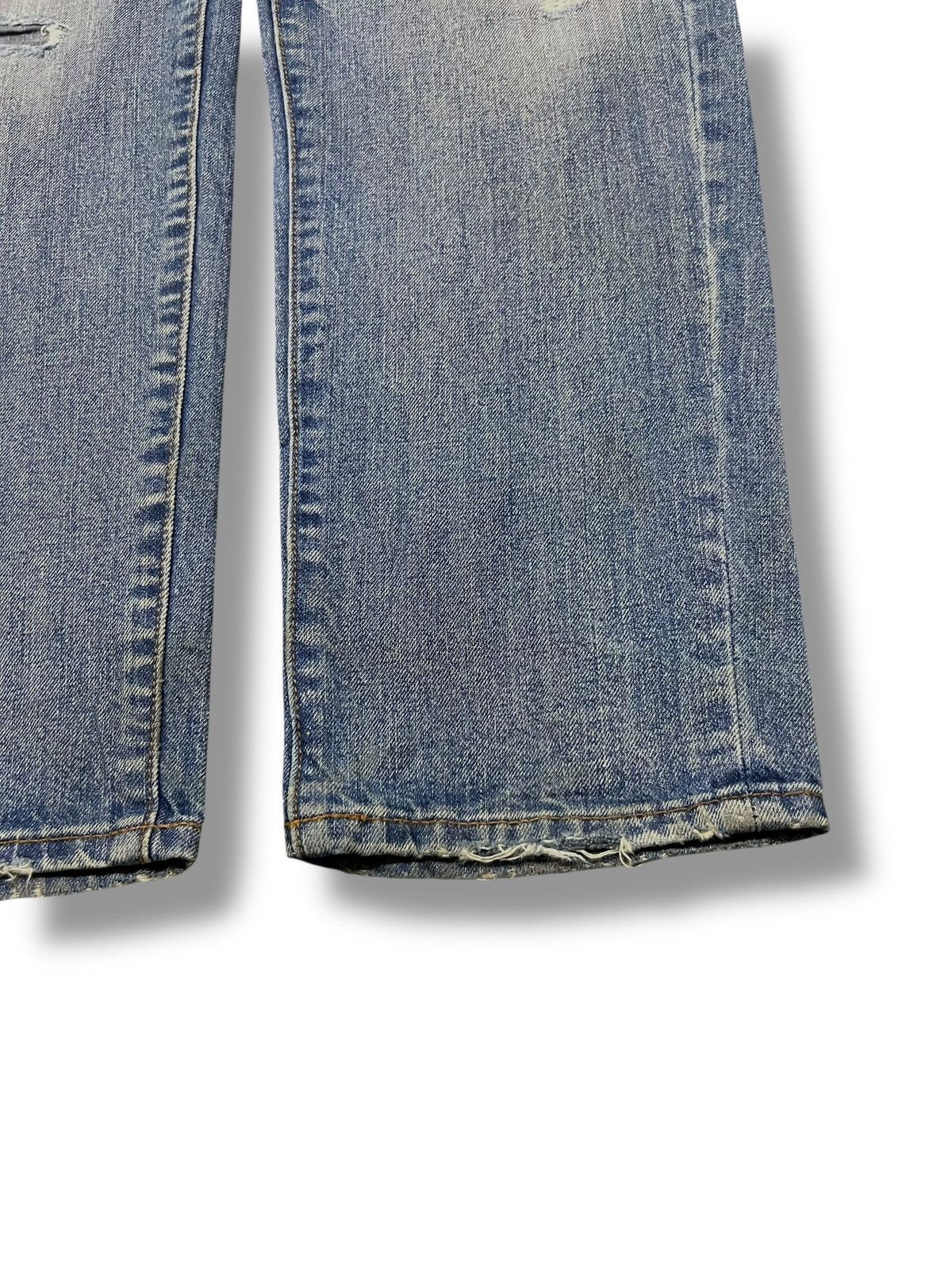 Japanese Brand Vintage Rag Machine - Faded Wash, Distressed Slim Denim Size US 33 - 7 Thumbnail