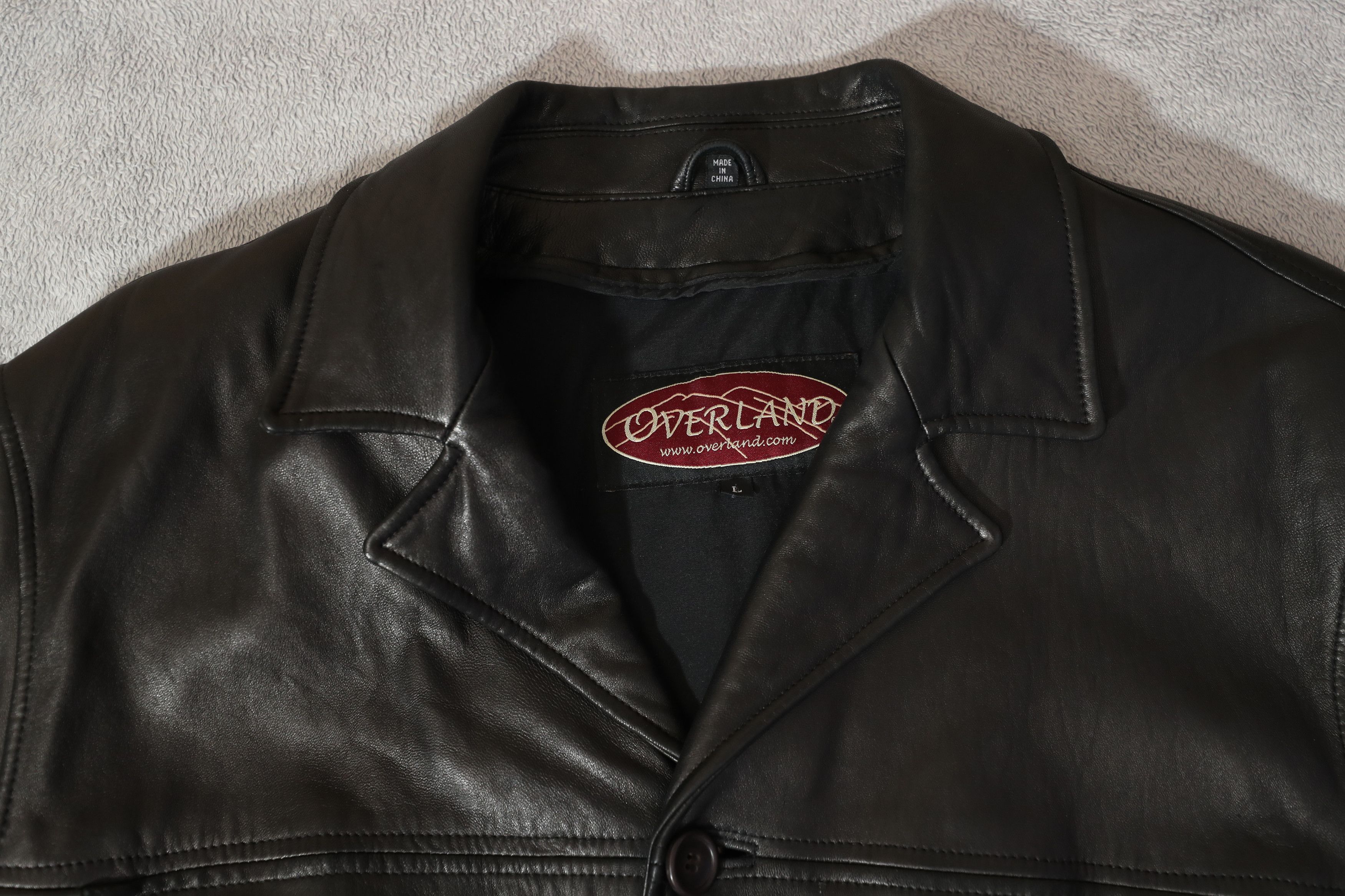 Overland Overland Vintage Black Leather Jacket (L) Size US L / EU 52-54 / 3 - 7 Thumbnail
