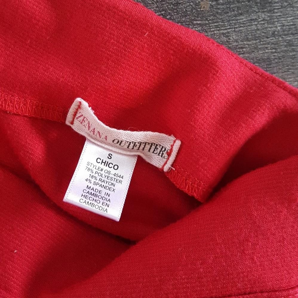 Designer Red Lined Zenana High Waisted Mini Size 28" / US 6 / IT 42 - 3 Thumbnail