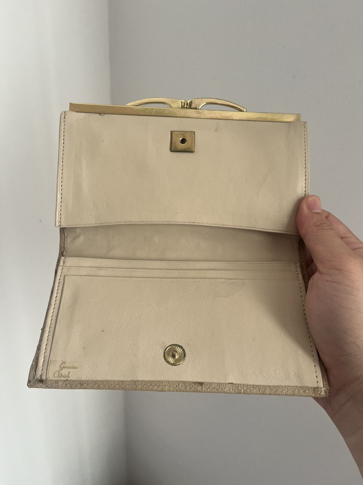 Vintage Long wallet ostrich Leather Y2k junya watanabe style