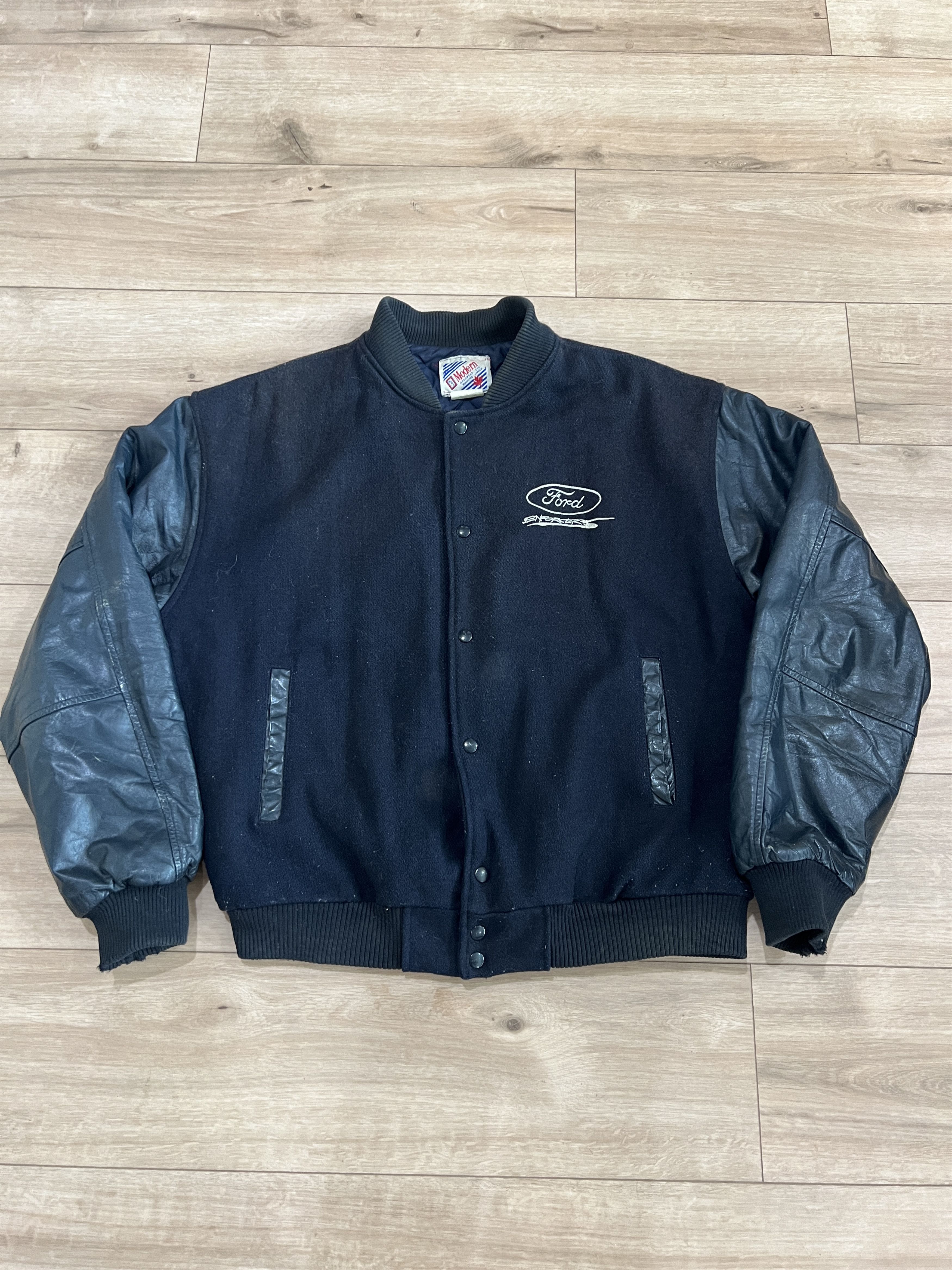 Ford Vintage Ford Explorer Navy Blue Padded Varsity Jacket Size US XL / EU 56 / 4 - 1 Thumbnail