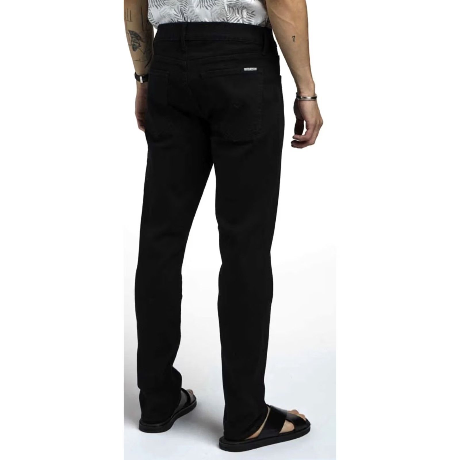 Hudson Blake Slim Straight Jeans Mens 28 X 34 Black Balt Distressed Stretch