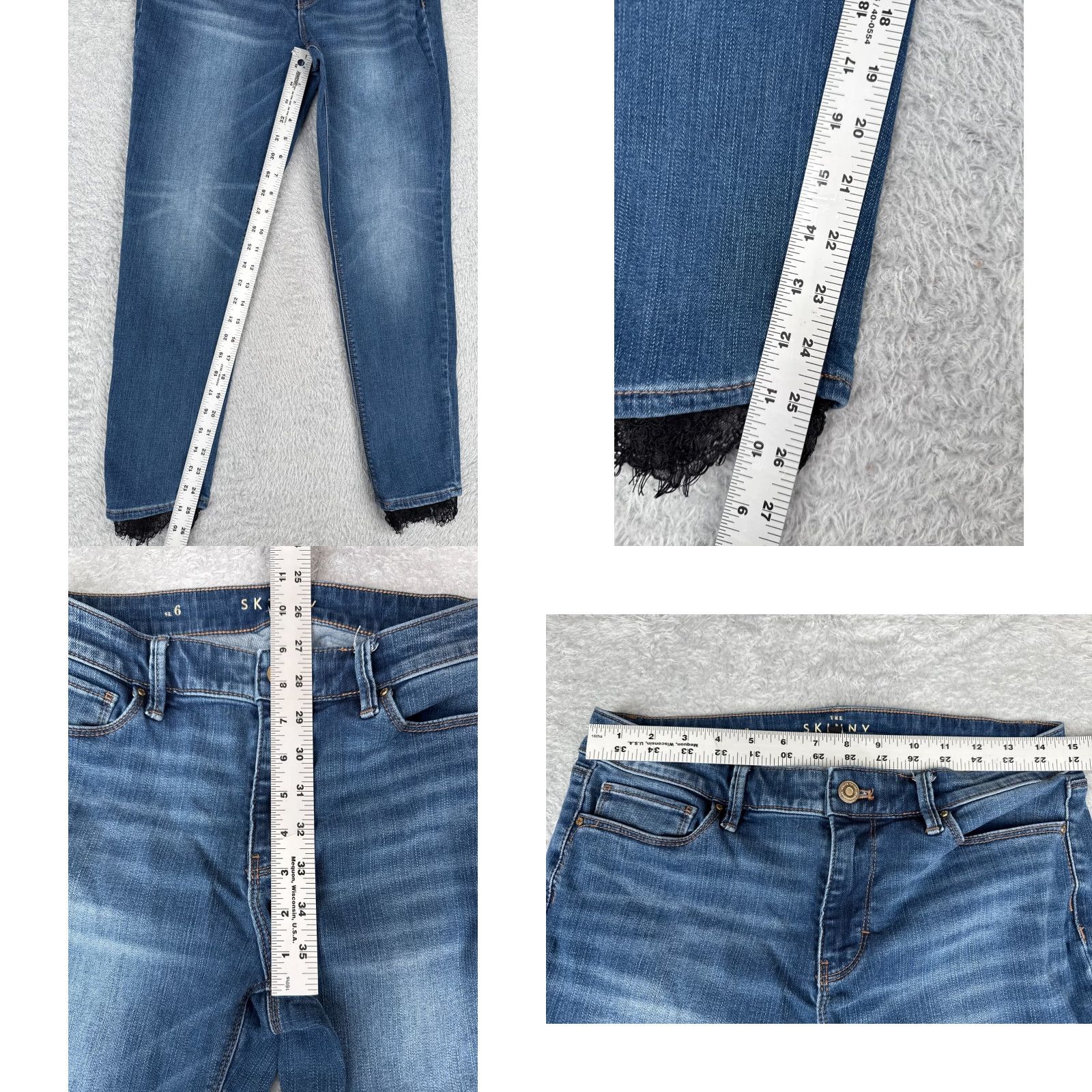 White House Black Market White House Black Market Jeans 6 Blue Skinny Mid Cotton Blend 30x25 Women Size 28" / US 6 / IT 42 - 8 Thumbnail