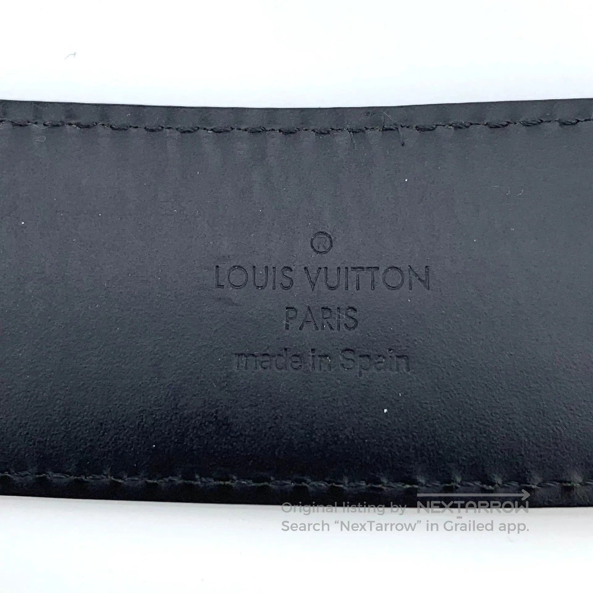 Louis Vuitton louis vuitton black gray checkered logo belt. Size ONE SIZE - 6 Thumbnail