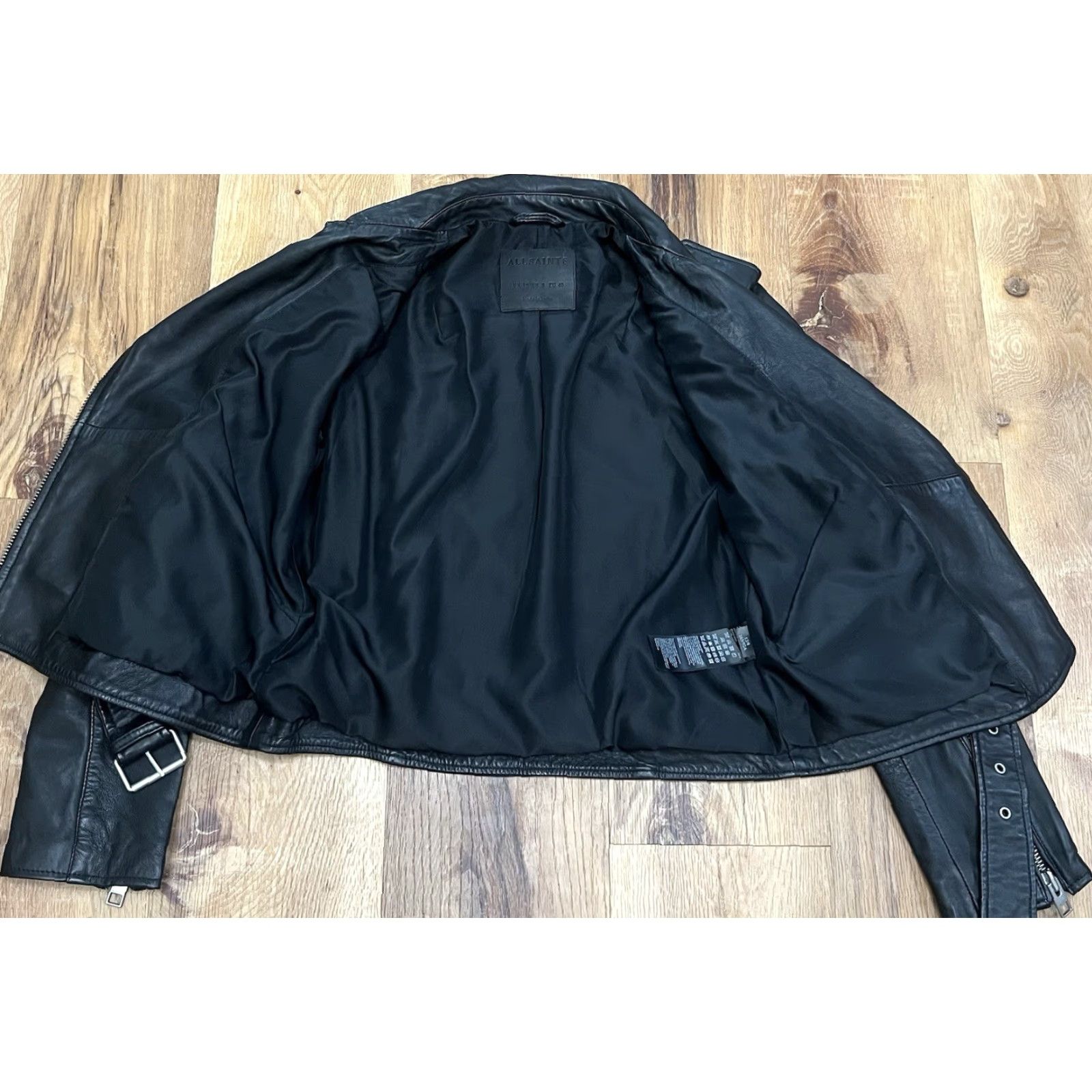 Allsaints All Saints EUC Balfern Leather Biker Jacket Women's 8 Medium Black Size M / US 6-8 / IT 42-44 - 7 Thumbnail