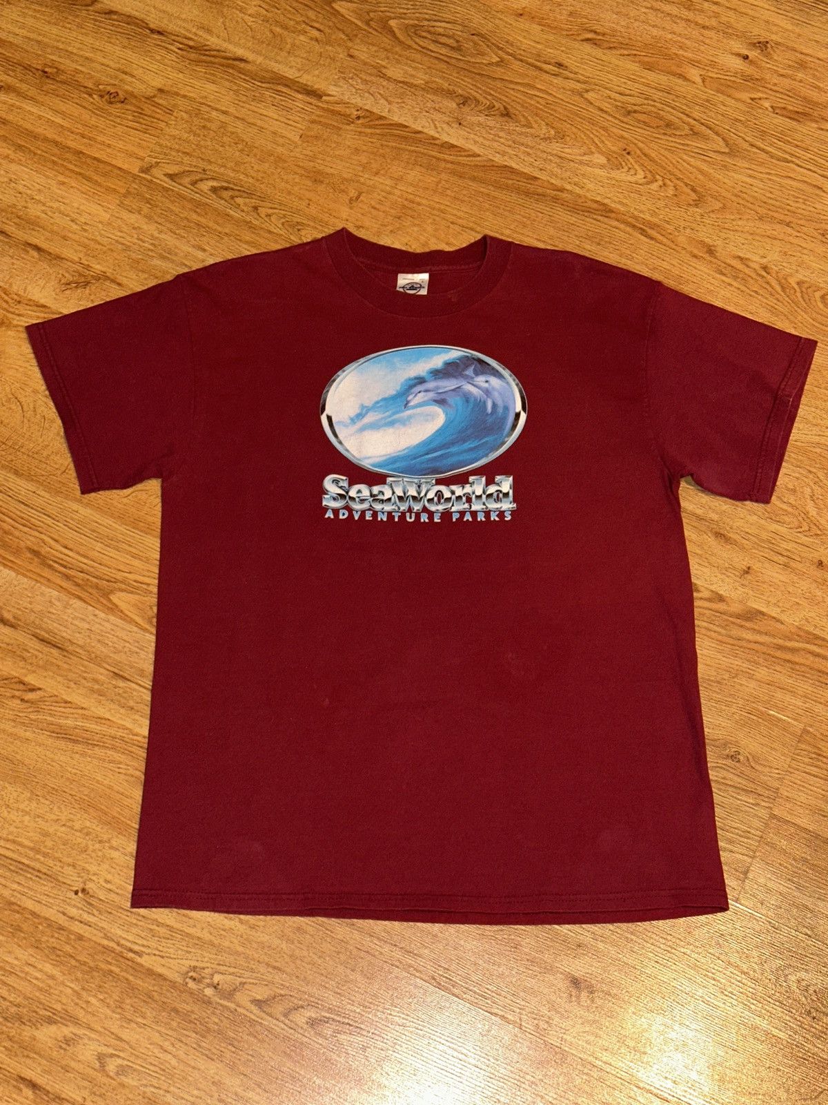 Delta Vtg 90s 00s SEAWORLD Adventure Parks Dolphins Logo Tee Large Size US L / EU 52-54 / 3 - 6 Thumbnail