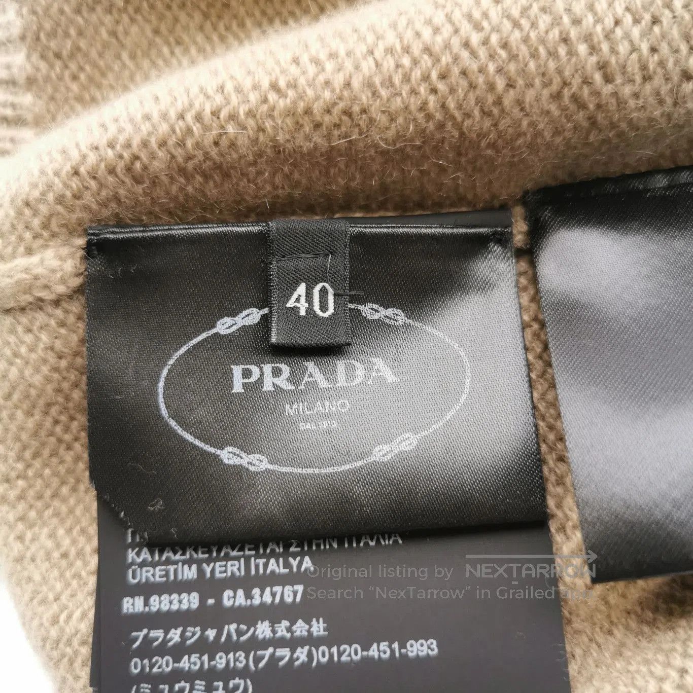 Prada Prada Cashmere Turtleneck Sweater in Beige . Size M / US 6-8 / IT 42-44 - 5 Thumbnail