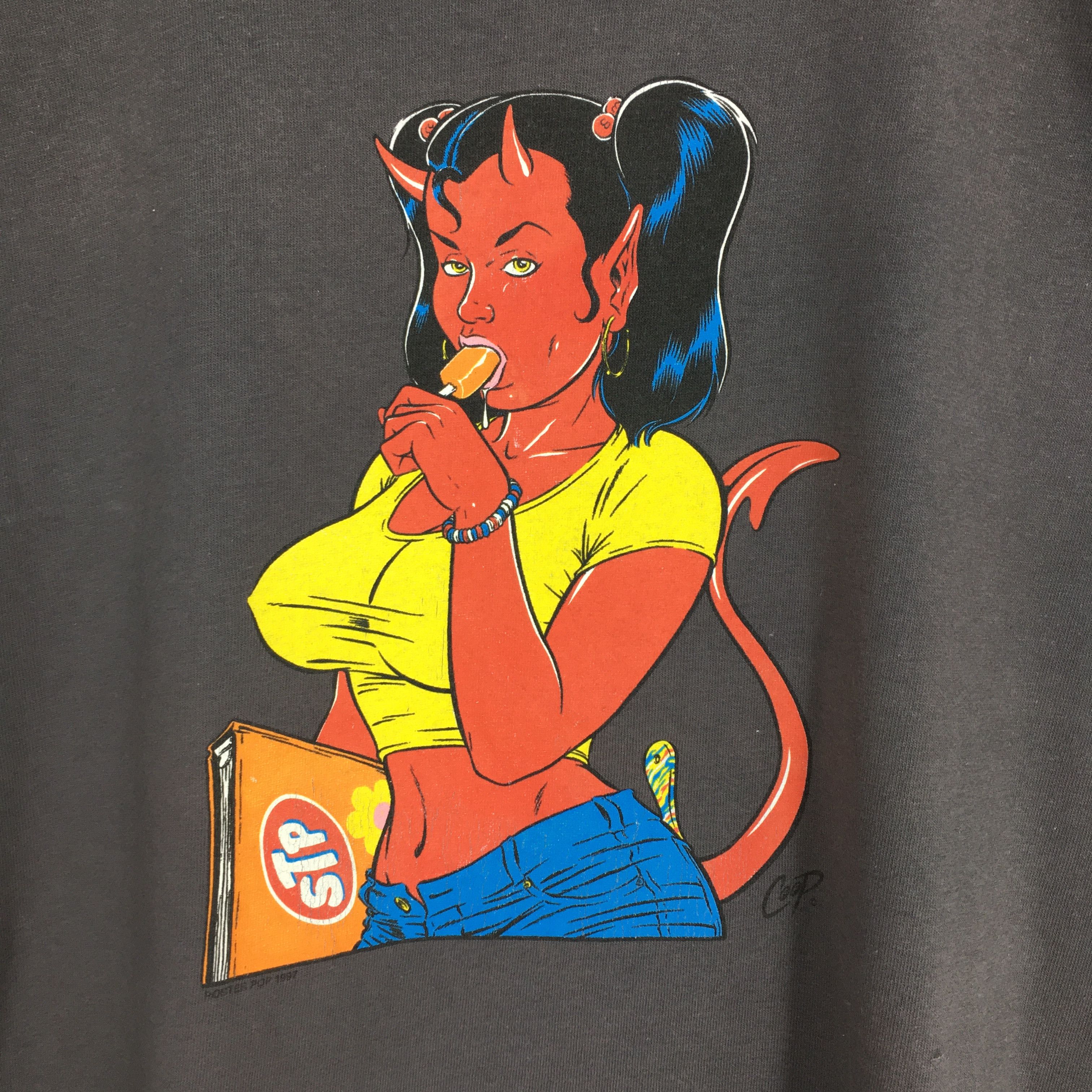 Band Tees × Vintage Vintage 90's Coop Stone Temple Pilots Pop Art Devil Girl Tee Size US M / EU 48-50 / 2 - 5 Thumbnail