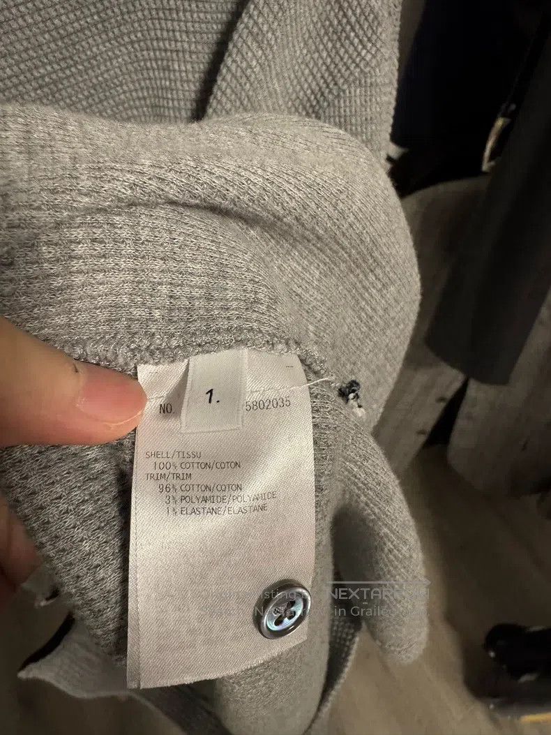 Thom Browne Thom Browne Gray Four Striped Waffle High Neck Sweater Size US S / EU 44-46 / 1 - 4 Thumbnail