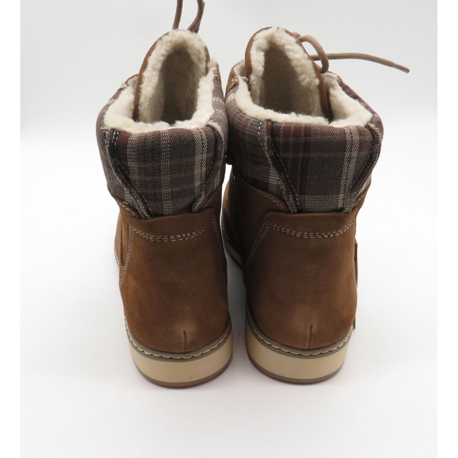 Other White Mountain Brown Plaid High-Top Lace-Up Boots Faux Fur L Size US 11 / IT 41 - 5 Thumbnail