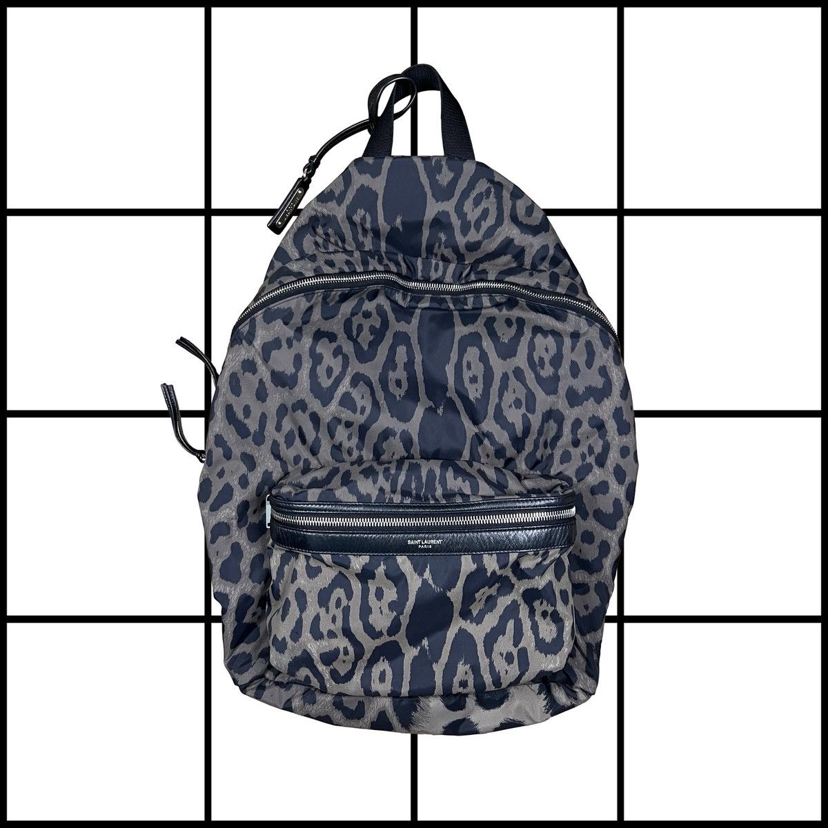 [ SS18 Saint Laurent “City” Foldable Leopard Backpack ]