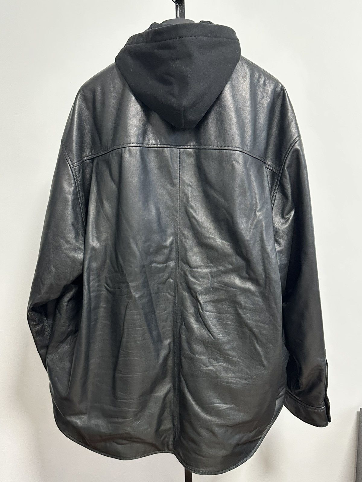 Balenciaga Balenciaga Winter24 with Hoody Shirt Leather Jacket Size US S / EU 44-46 / 1 - 2 Thumbnail