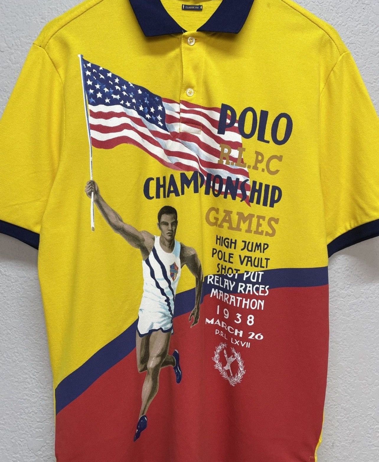 Polo Ralph Lauren Vintage Y2K Championship 1938 Polo Ralph Lauren Tee Polos Size US M / EU 48-50 / 2 - 2 Thumbnail