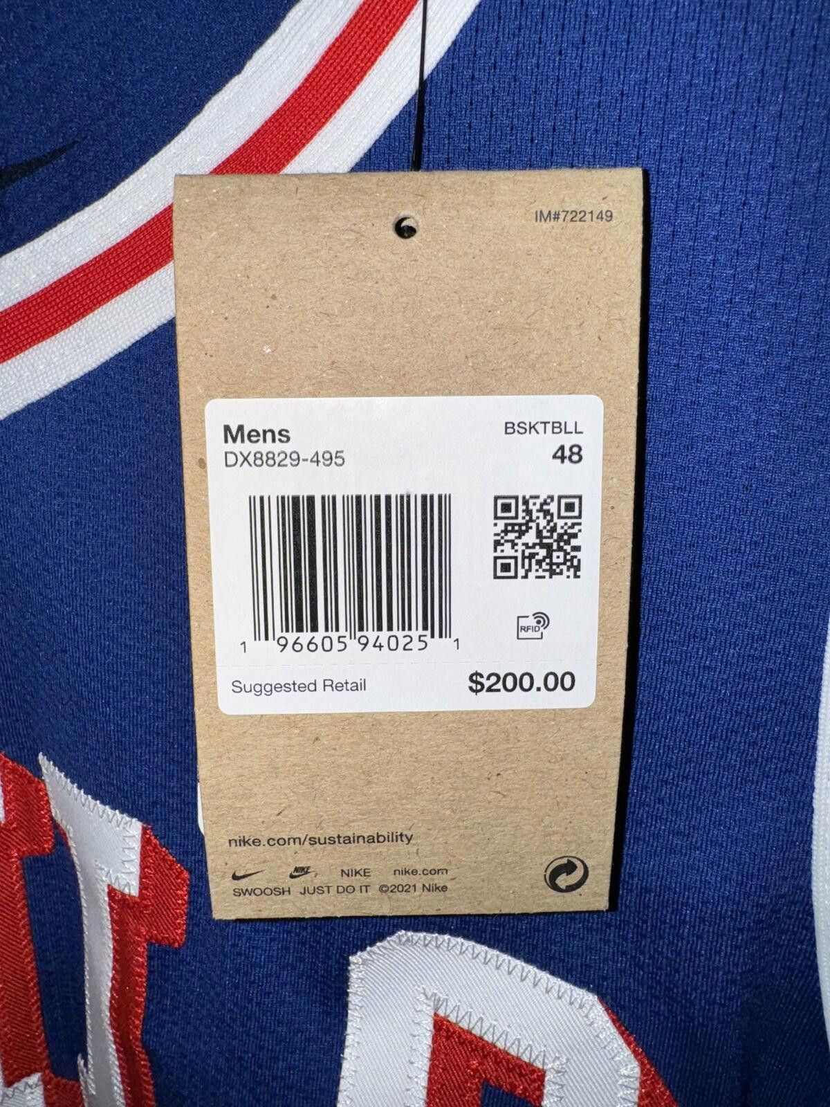 Designer Nike Philadelphia 76ers Joel Embiid Authentic Jersey Sz L 48 Size US L / EU 52-54 / 3 - 5 Thumbnail