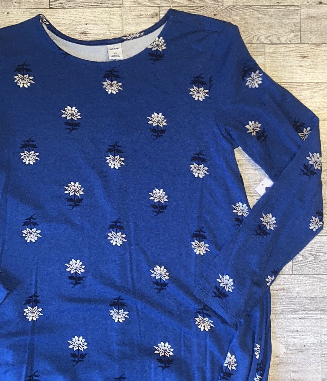 Old Navy Old Navy, Blue Floral, 3/4 Long Sleeve Mini Dress Size XS / US 0-2 / IT 36-38 - 5 Thumbnail