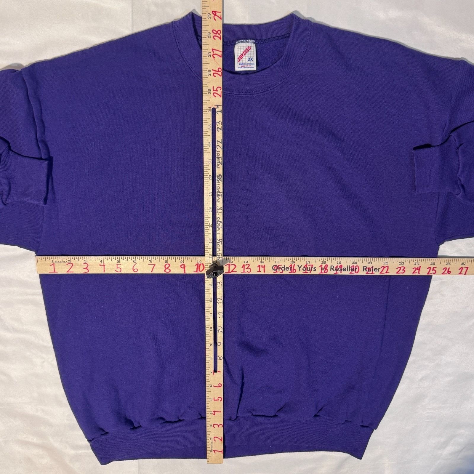 Jerzees Vintage Jerzees 90s Purple Blank Crewneck Sweatshirt - 2XL M Size US XXL / EU 58 / 5 - 3 Thumbnail