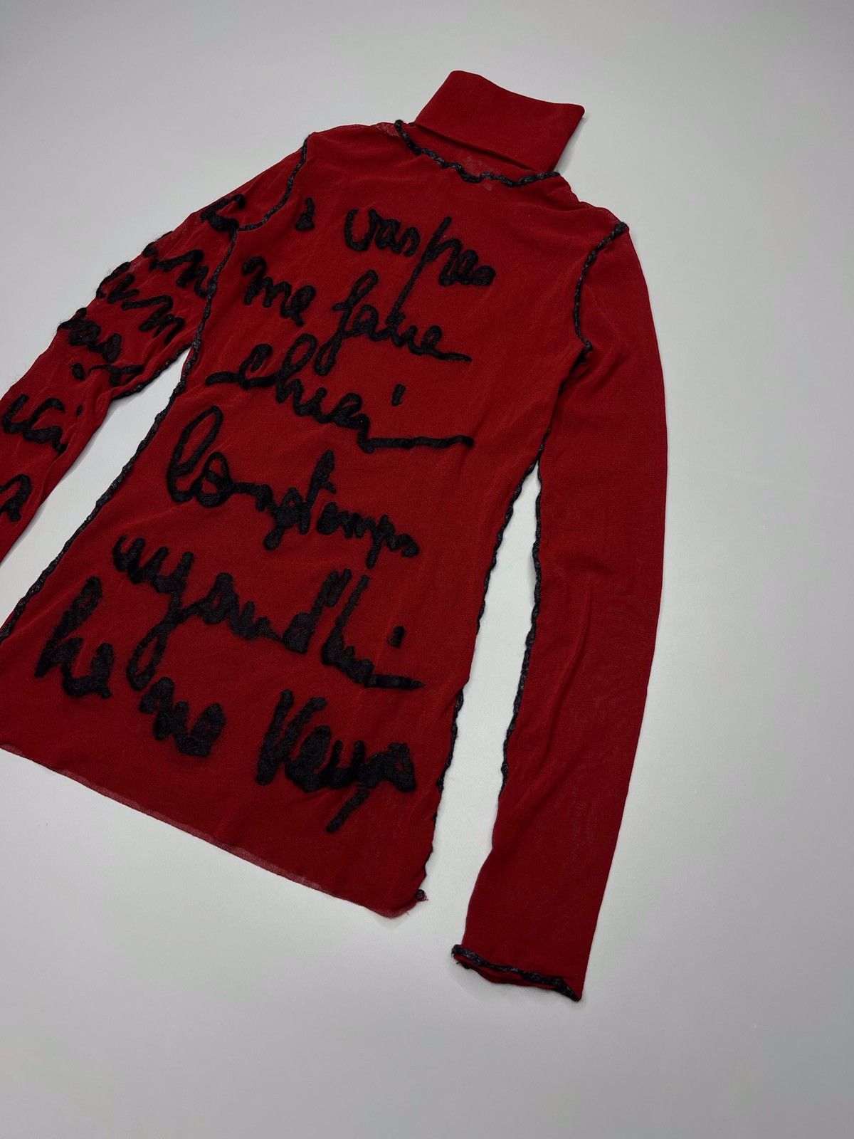 Jean Paul Gaultier RARE GRAIL Jean Paul Gaultier Script Mesh Thank Top FW01 Size S / US 4 / IT 40 - 3 Thumbnail