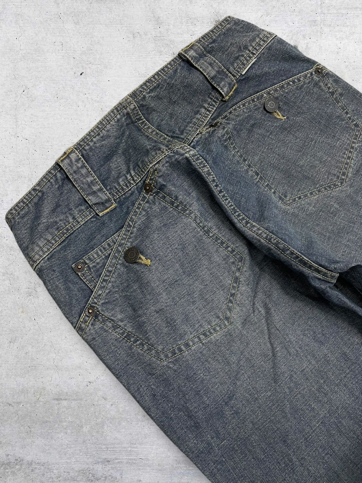 If Six Was Nine VINTAGE INPRIME 90S JAPAN UTILITY FLARED RETRO WORKWEAR JEAN Size US 27 - 15 Thumbnail