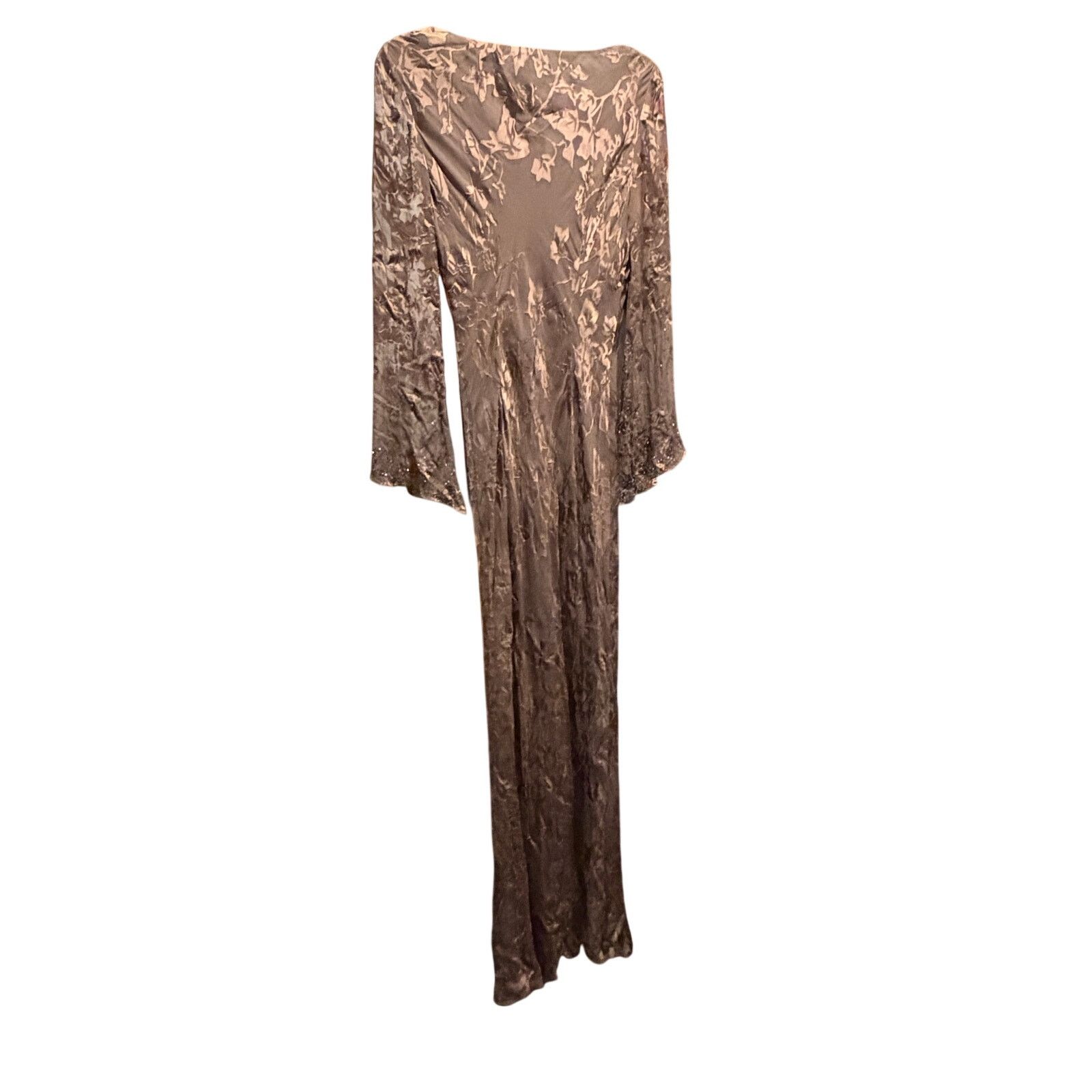 Adrianna Papell Papell Boutique Evening Cowl Neck Maxi Dress Gold Women 8 Size M / US 6-8 / IT 42-44 - 8 Thumbnail